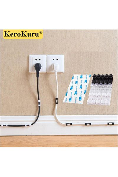 Choice مقاطع منظم الكابلات إدارة الكابلات سطح المكتب ومحطة العمل ABS سلك مدير حامل الحبل USB Cha...