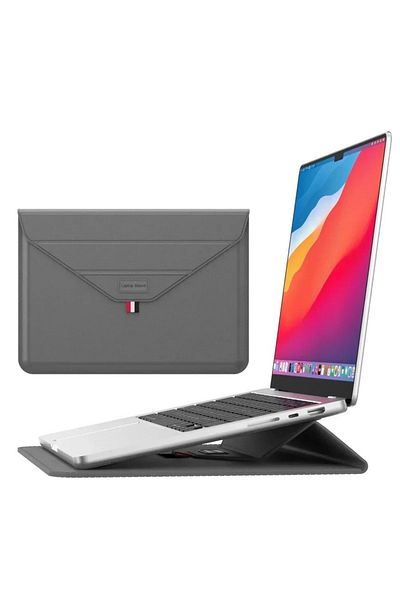 TEKNETSTORE حقيبة حمل بتصميم جلدي متوافق مع MacBook Air مقاس 13.6 بوصة M2-M3 Chip 2022/2024 A2681 A3113 مع حامل