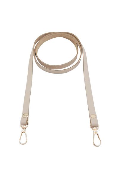 angel çanta aksesuar Angel Beige Spaghetti Model Leather Bag - Light Gold Metal Accessory