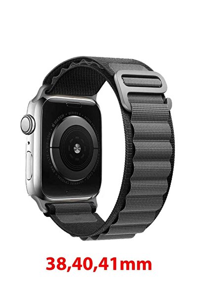 Shinytech Apple Watch Alpine Kordon Siyah/gri Se/3/4/5/6/7/8/9 38,40,41mm W10...