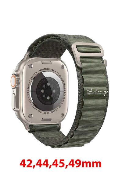 Shinytech Apple Watch Alpine Kordon Yeşil Se/3/4/5/6/7/8/9 42,44,45,49mm W10 ...