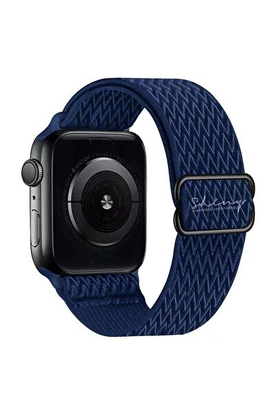 Shinytech Apple Watch Ayarlanabilir W Örgü Kordon Lacivert Se/3/4/5/6/7/8/9 3...