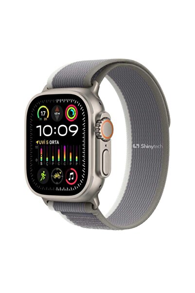 Shinytech Apple Watch Trail Kordon Yeşil/gri Se/3/4/5/6/7/8/9 42,44,45,49mm W...