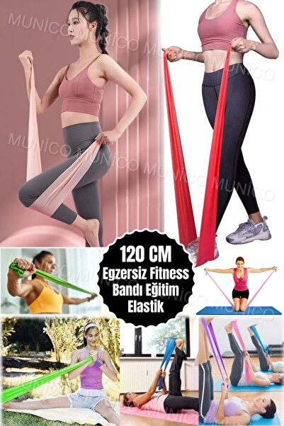 Munico Kauçuk Egzersiz Bandı - Fitness, Pilates ve Yoga İçin Esneme Esnek Las...