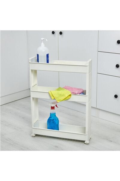 Motek رف مطبخ ثلاثي الطبقات بعجلات