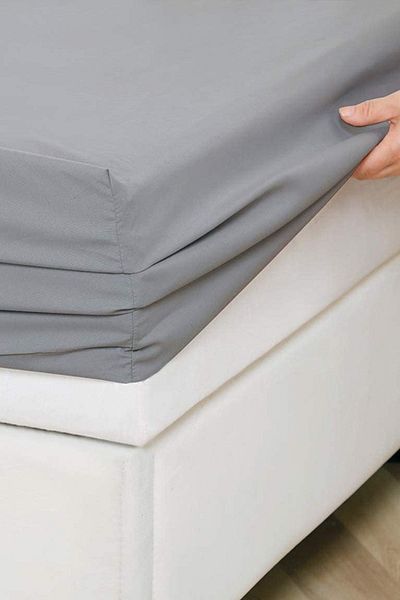LADYNİL 180x200 Double Size Ελαστικό χτενισμένο βαμβακερό σεντόνι 100% βαμβακερό γκρι