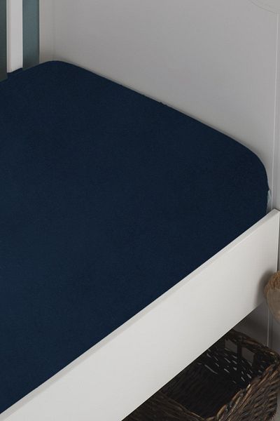 LADYNİL Navy Blue Organic Cotton Combed Bed Sheet - Baby-Child, 60x120-70x140 Compatible
