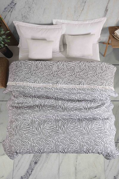 LADYNİL ZEBRA 210x240 DOUBLE BED COVER BLACK