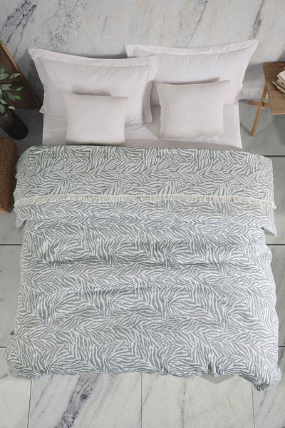 LADYNİL ΖΕΒΡΑ 210x240 ΔΙΠΛΟ ΚΡΕΒΑΤΙ ΚΑΛΥΜΜΑ ΠΡΑΣΙΝΟ