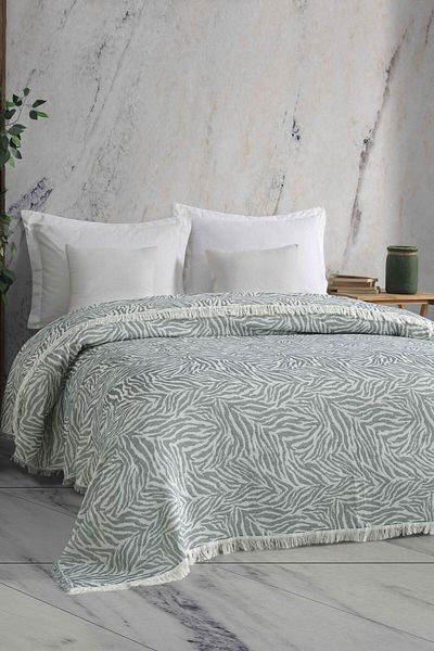 LADYNİL ΖΕΒΡΑ 210x240 ΔΙΠΛΟ ΚΡΕΒΑΤΙ ΚΑΛΥΜΜΑ ΠΡΑΣΙΝΟ
