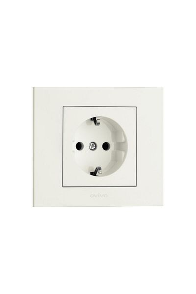 OVİVO Grano White Grounded Socket