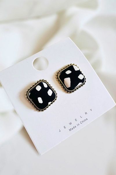 PETEK AKSESUAR Patterned Kumash Design Earrings