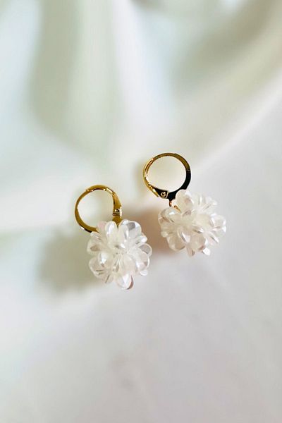 PETEK AKSESUAR Handmade Flower Design Earrings