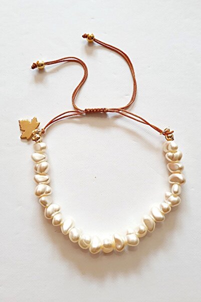 PETEK AKSESUAR سوار خلخال على شكل أوراق اللؤلؤ الباروكي