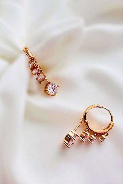 PETEK AKSESUAR أقراط شاكيرا مستديرة ومتدلية من حجر الزركون