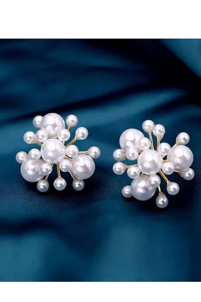 PETEK AKSESUAR Fringed Pearl Earrings