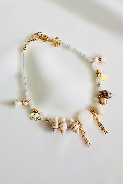 PETEK AKSESUAR Sea Shell Mother of Pearl Elephant Mussel Anklet