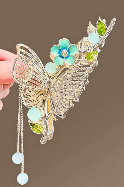 PETEK AKSESUAR FLOWER LEAF BRANCH STONE METAL LATCH BUCKLE