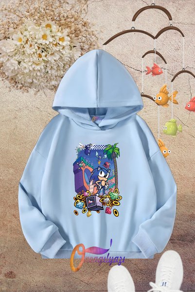 oneagılyazı Children's Hooded Printed Sweatshirt