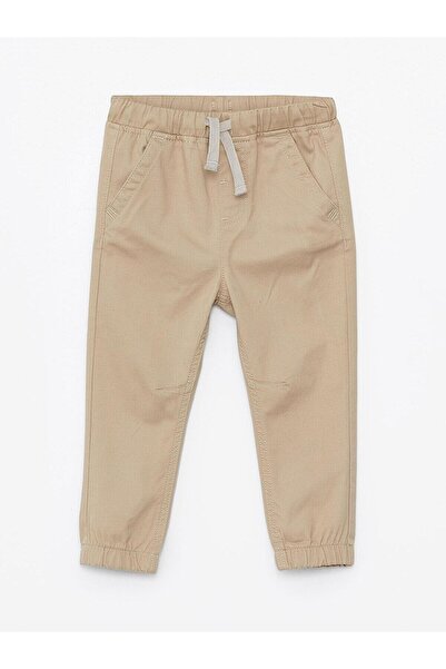 LC Waikiki baby Koyu Bej Beli Lastikli Basic Erkek Bebek Jogger Pantolon