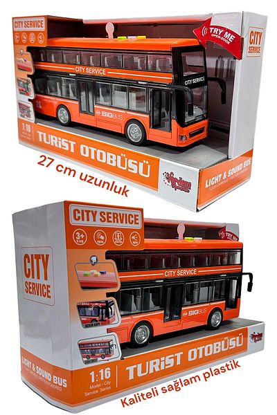 tmtoysandmore Sightseeing Bus 2 Storey Tourist Bus 4 Different Sounds Lights Doors Open Blue Bus