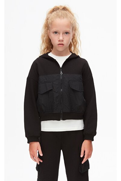 nk kids Along Triple Set for Girl - Zippered Sweatshirt, T-Shirt, Cargo Sweatpants