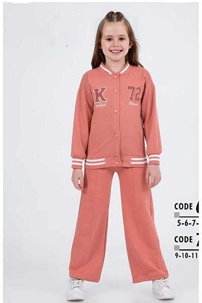 YARENKİDS College Coat Tracksuit 2-Piece Girl's Set