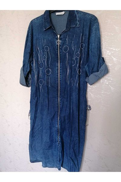 anne moda ankara Τζιν φόρεμα Plus Size 80% Cotton - 1η Ποιότητα