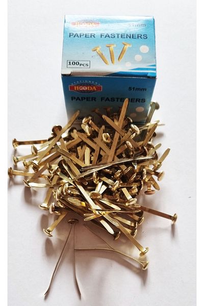 Modellino 51mm Tongs Fastener - 100 Pieces Hooda Paper Fasteners