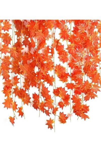 6 Pieces Autumn Concept Decorative Leaf Ivy Leaf 230cm Length