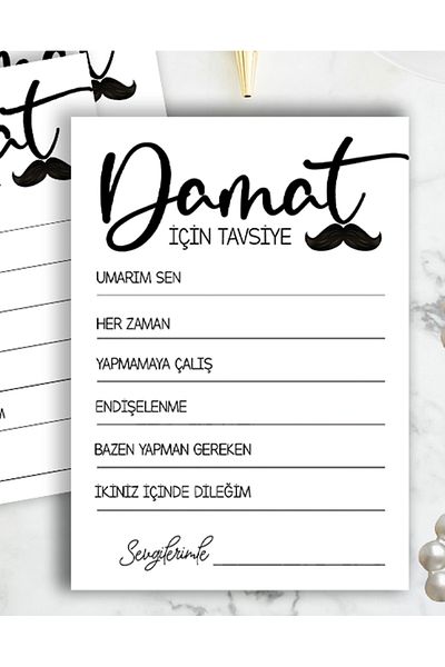 Pankart Evi Farewell Party Cards - 9 Pieces Groom's Advice Wishes and Memories