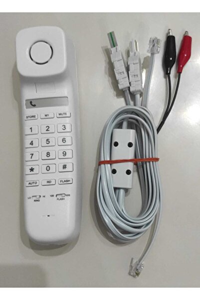 KAREL Test Ve Muayene Telefonu Beyaz (Kesmeli Kesmesiz Test Kablolu Özel Yapım)