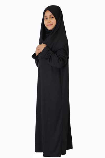 ZEHRANAZ NAMAZ ELBİSESİ Black Non-Zipped Prayer Dress for 9/12 Years Old Children
