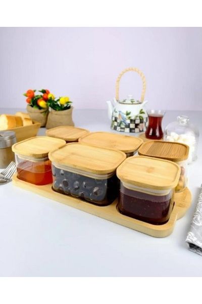 Begin Power 6-Piece Glass Breakfast Set with Bamboo Lid - Vacuumed Borosilicate Cover