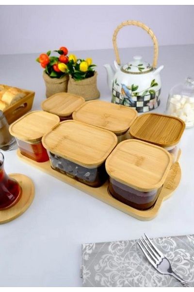Begin Power 6-Piece Glass Breakfast Set with Bamboo Lid - Vacuumed Borosilicate Cover
