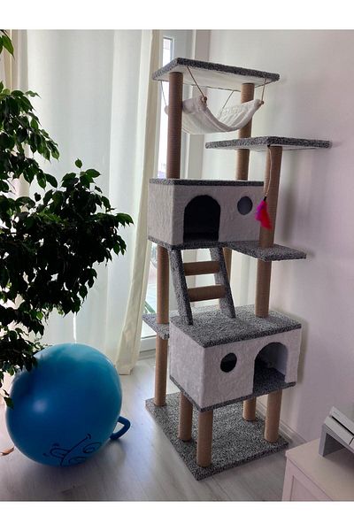 pethomealpi Luxury Cat Scratching House and Play Platform - with Hammock and Nest