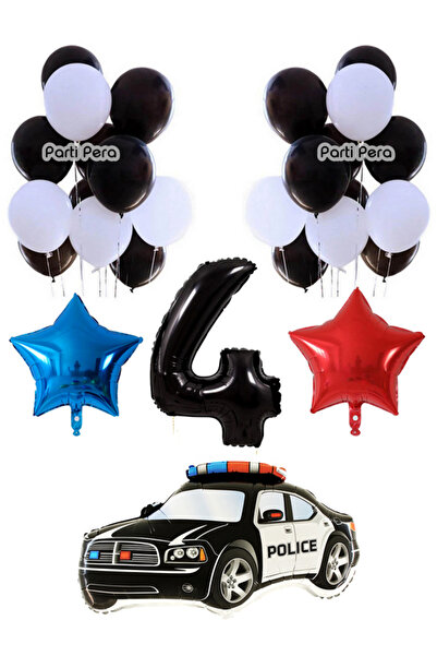 parti pera Polis Arabası Folyo Balon Seti Doğum Günü Balon Seti