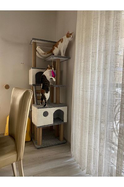 pethomealpi Luxury Cat Scratching House and Play Platform - with Hammock and Nest