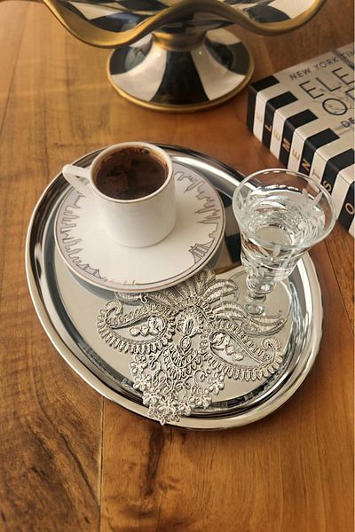 RUBİ PORSELEN Lina Model 6-Piece Lace Guipure Coffee Cocktail Presentation Napkin