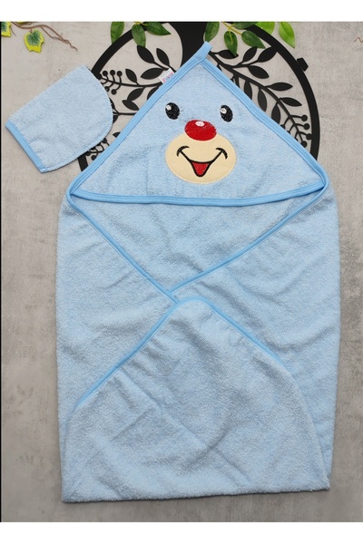 Kerimino منشفة حمام أطفال مطرزة ناعمة - قطعة قماش ممحاة