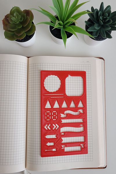 Karmelom Studio Bullet Journal Digital Number Detailed Template Ruler