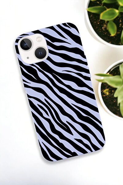 mooodcase iPhone 15 Uyumlu Zebra Pattern Premium Silikonlu Lansman Telefon Kılıfı