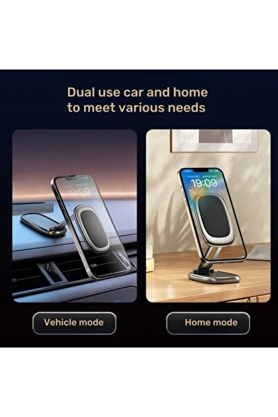 Asfal 360° Dönen Yenilikçi Şık Katlanabilir Mıknatıslı Metal Araç Telefon Tut...