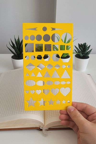 Karmelom Studio Montessori Bullet Journal - Basic Shapes and Stencil Ruler