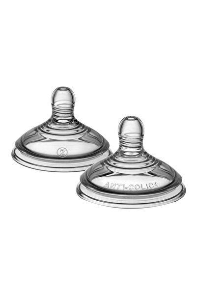 tommee tippee Gelişmiş Antikolik Biberon Emzik Orta Akış Ikili - Şeffaf