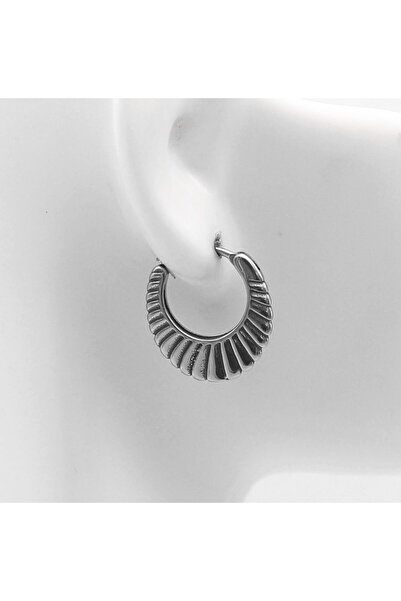 Viking Vintage Drop Model Striped Hoop - Tarnish Free and Rust Free, 316L Ste...