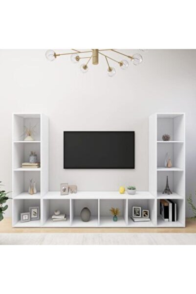 Tdesigno Tdesıgno Yigit Kitaplıklı Televizyon Sehpası - Ünitesi -kitaplık-bey...