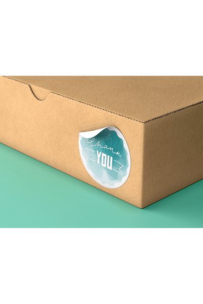 anka design Sticker Coated (4x4cm) 48 Pieces - Thank You-