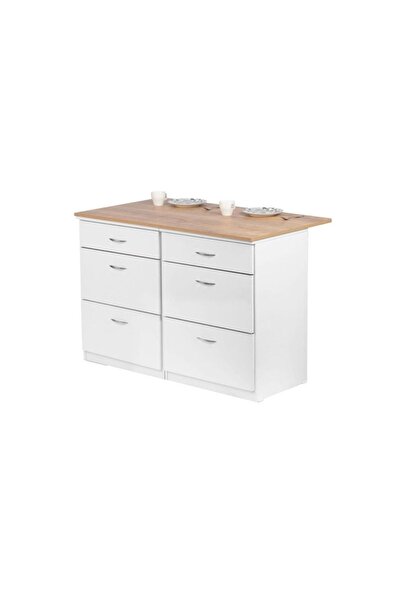 GC Şans Mutfak Adası 6 Çekmeceli Alt Modül 120 cm Tezgah Dahil