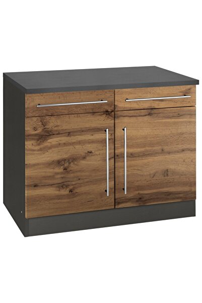 Tdesigno Asel Mutfak Çekmeceli Alt Modül - Dolap 120 Cm Antrasit-Atlantik Çam...